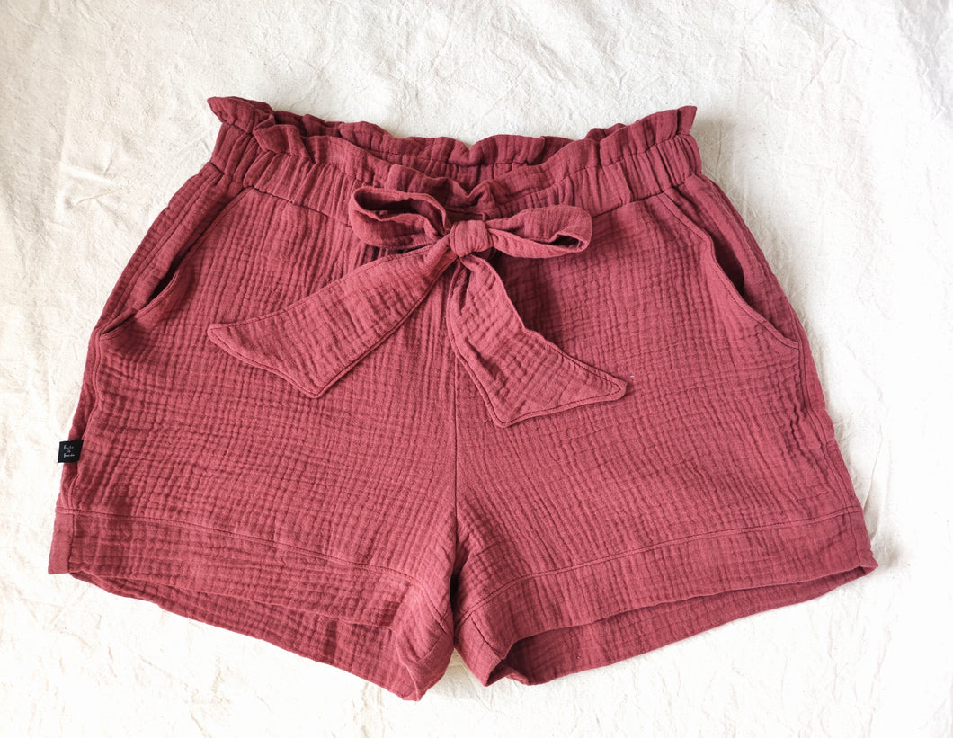 Shorts - Rostroter Musselin (40)